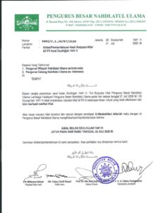 Ikhbar PBNU: Idul Adha Jatuh Pada Hari Jum’at 31 Juli 2020