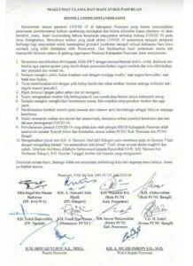 PARA KIAI PASURUAN TURUN GUNUNG, KELUARKAN MAKLUMAT DAN IJAZAH HADAPI PANDEMI