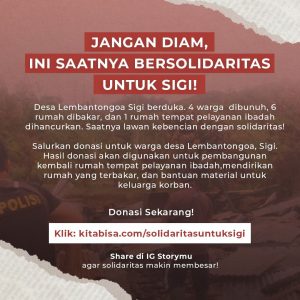 Tolak Aksi Kebencian, Gusdurian Peduli Galang Dana Solidaritas Korban Pembunuhan di Sigi