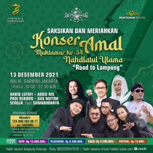 Digelar di Balai Sarbini, Konser Amal Koin Muktamar Tampilkan Duet Eksklusif Habib Lutfi-Padi Reborn