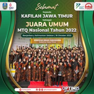 Setelah 37 Tahun, Akhirnya Jatim Sukses Juara Umum MTQ Nasional ke-29