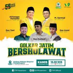 Golkar Jatim Bershalawat Bersama Gus Kautsar dan Gus Azmi, Memohon Ketenangan dan Kemudahan Hadapi Tantangan