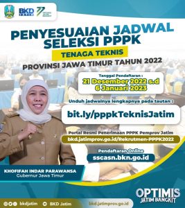 Seleksi Penerimaan PPPK Tenaga Teknis Pemprov Jatim Dibuka Hari ini, Gubernur Khofifah: Terdapat 442 Formasi Di Seluruh OPD Jatim, Manfaatkan Peluang Sebaik Mungkin