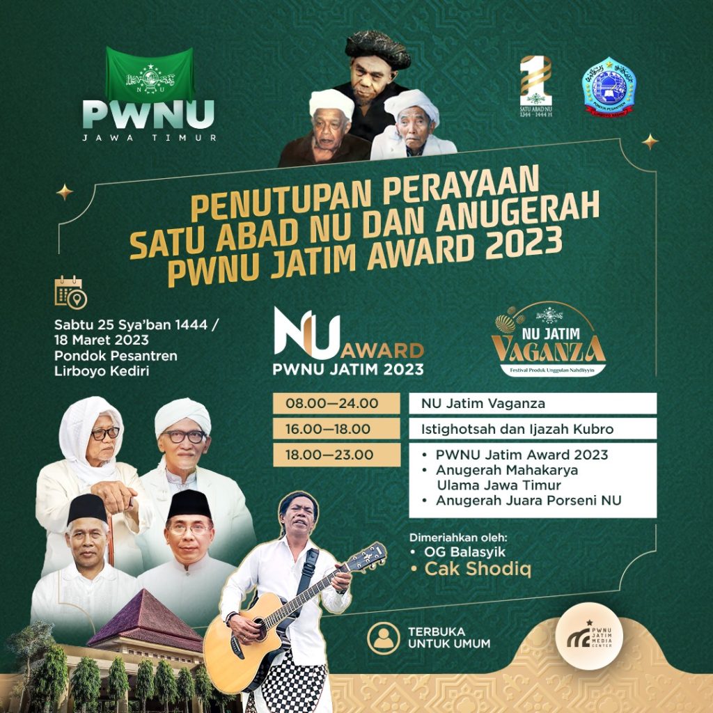 Penutupan Perayaan Satu Abad NU dan Anugerah PWNU Jatim Award 2023