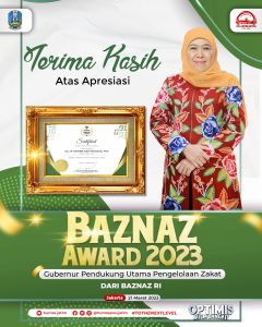 Optimalkan Pengelolaan Zakat, Gubernur Khofifah Terima Penghargaan Baznas Award 2023
