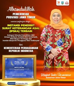 Izin Ekspor di Jatim Mudah dan Cepat, Menteri Perdagangan Beri Penghargaan IPSKA Terbaik