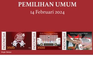 Diluncurkan, Seri Prangko Pemilu Serentak 2024. Begini Desainnya