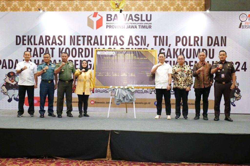Pemilu 2024, Bawaslu Jatim Mengajak ASN, TNI, POLRI, Deklarasi Netralitas