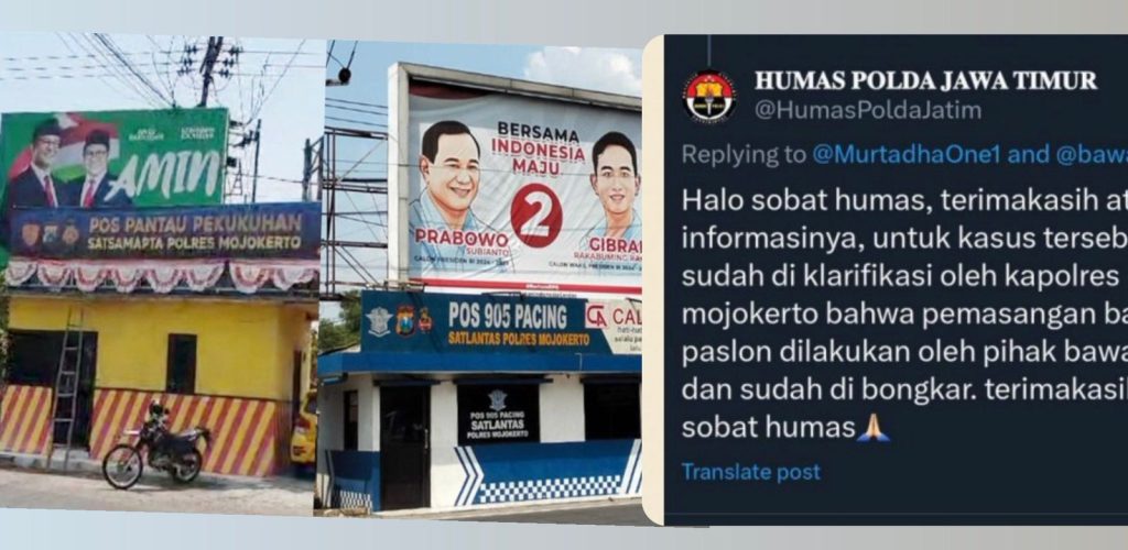 Respon Bawaslu Jatim atas Pemasangan Baliho Capres-Cawapres di Pos Polisi di Mojokerto