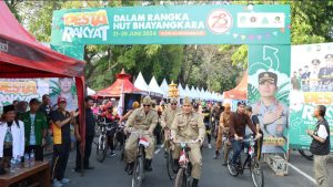 PWI Nganjuk, Ansor, Kosti Ngontel Bareng Ribuan Warga Sambut Hari Bhayangkara ke-78