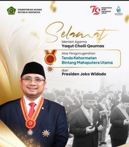 Terima Bintang Mahaputera Utama, Gus Men: Kehormatan untuk Kerukunan Indonesia