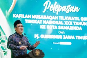 Lepas Kafilah MTQ XXX Samarinda, Pj. Gubernur Adhy Optimistis Jatim Bisa Pertahankan Juara Umum