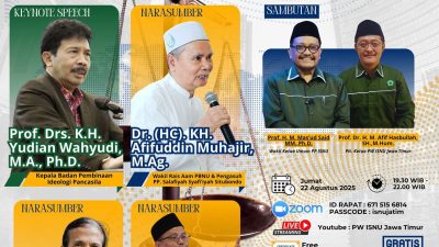 Hadirkan Kiai Afif Muhajir, ISNU Jatim Gelar Zoominar Negara Pancasila dalam POV Fiqh Tata Negara. Ini Link Daftarnya