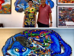 Sambut HUT KAI Ke 80 Tahun, Vincent Pelukis Autistik Pamerkan Karya Kereta dalam Perut Serigala