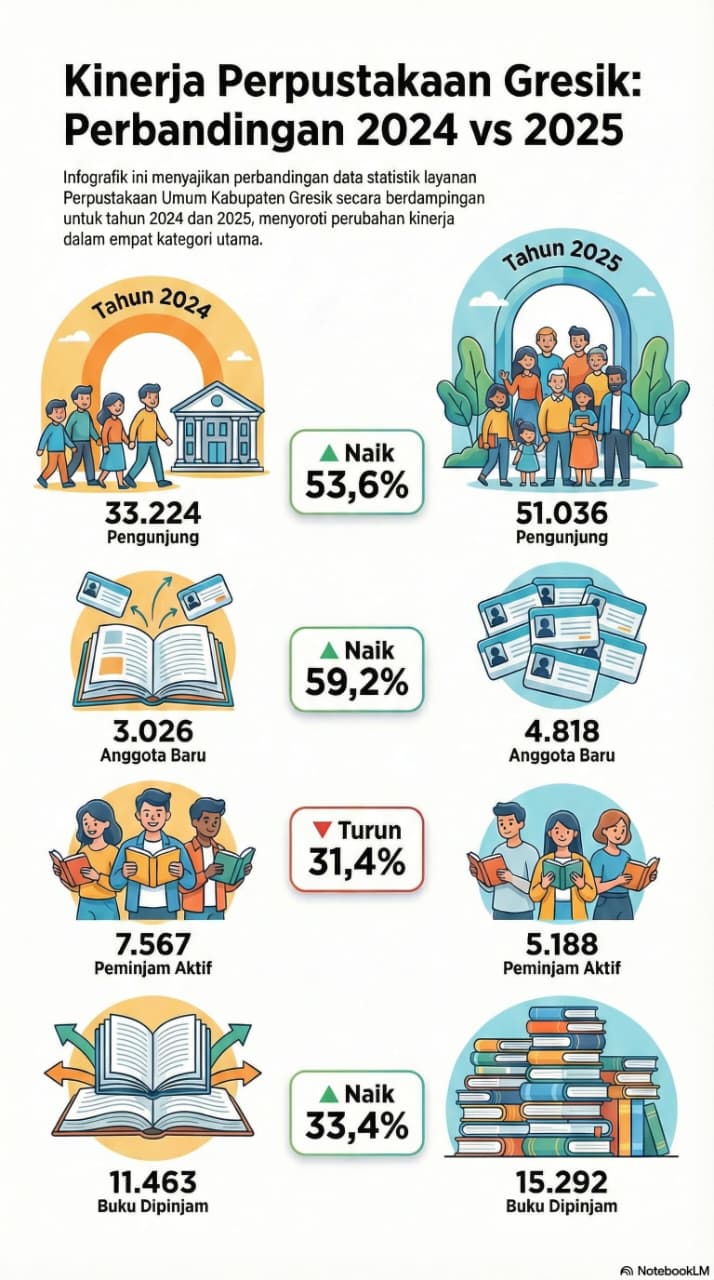 Strategi Literasi Berbuah Manis, Dinas Perpustakaan dan Kearsipan Kabupaten Gresik Catat Kinerja Positif Sepanjang 2025