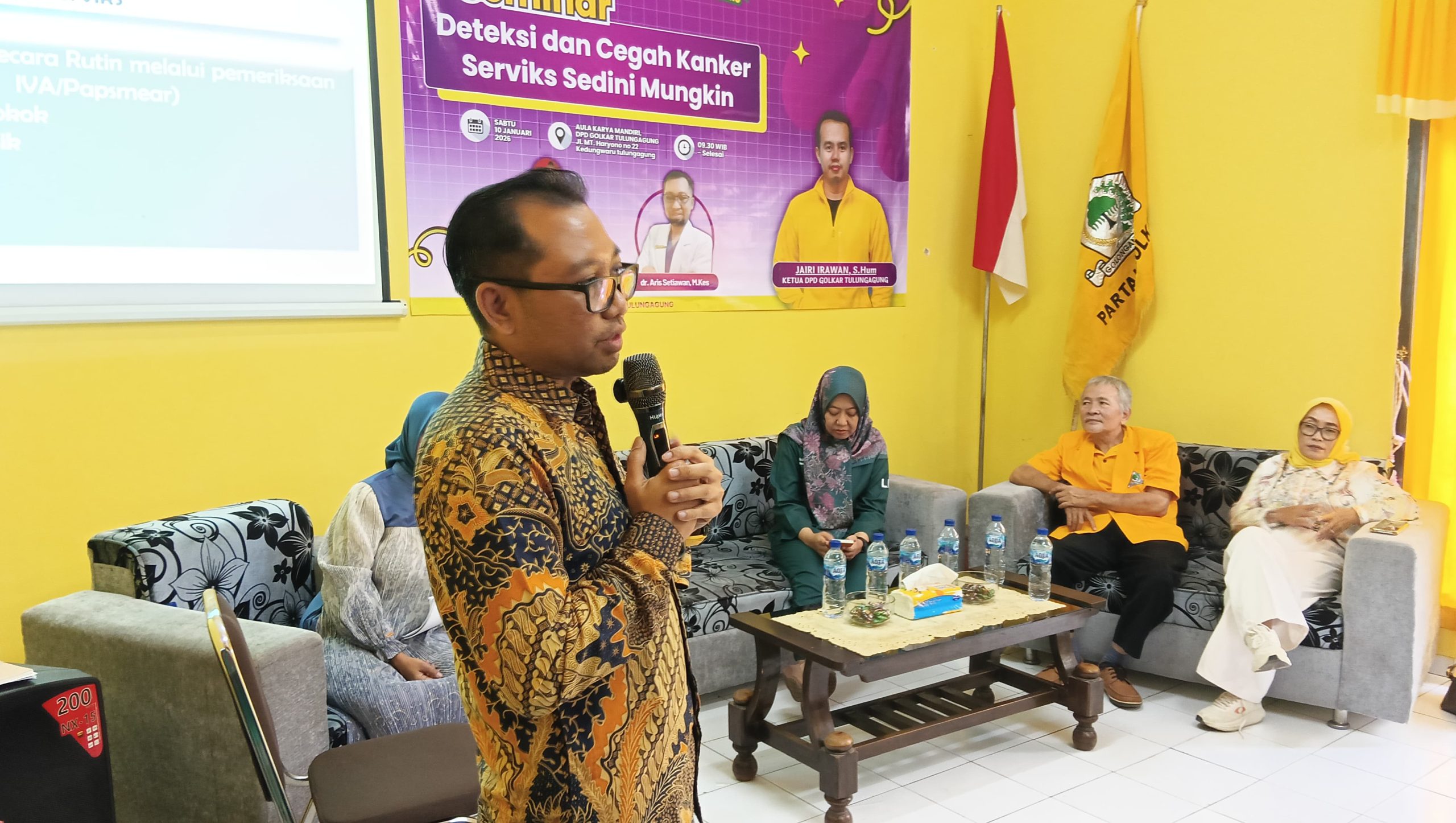 Puluhan Perempuan Diajak Melek Kesehatan Kanker Serviks oleh Golkar Tulungagung